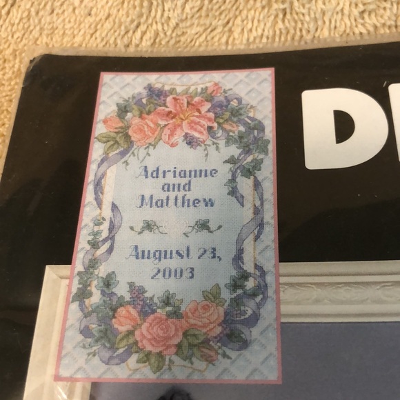 NIP Dimensions Floral Trellis Wedding Record 8x14” counted cross stitch - Picture 3 of 7